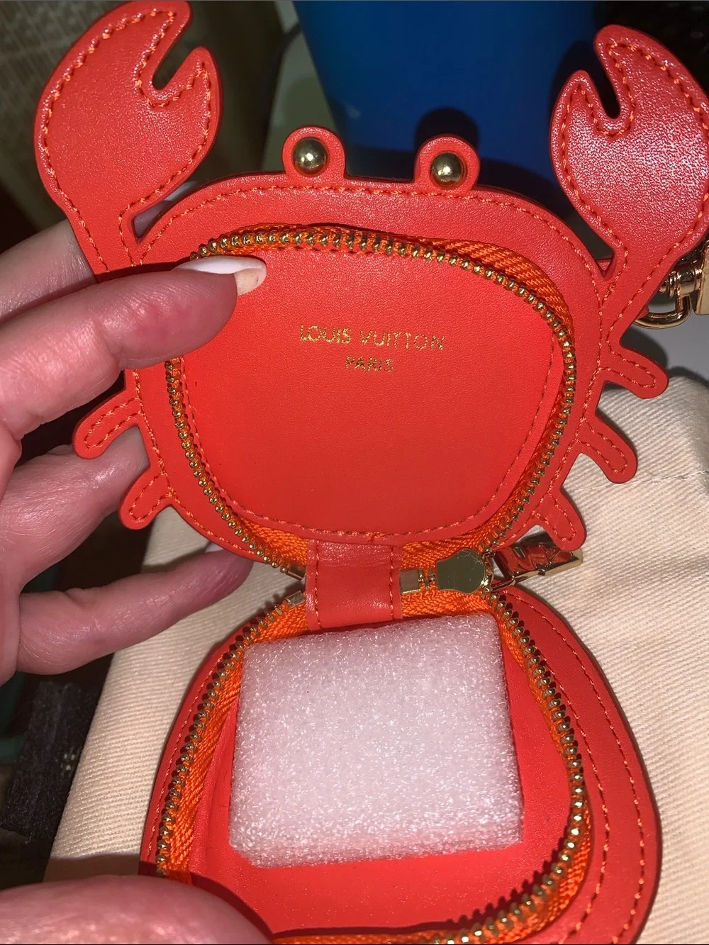 monogram Crab bag/purse charm keychain Pouch